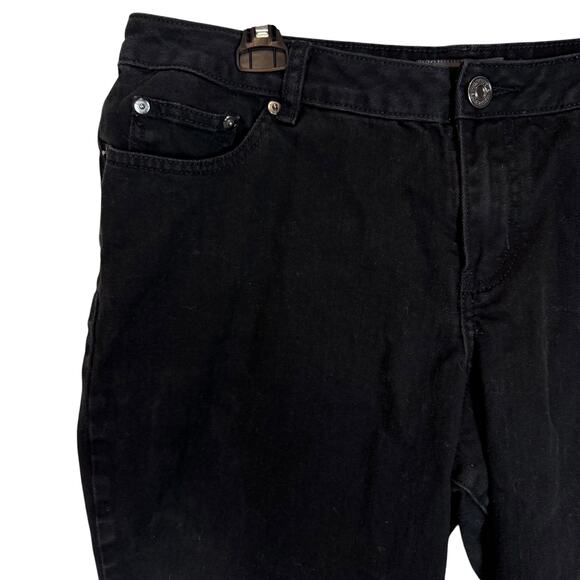 Venezia Jeans Womens 2 Petite Black Denim Stretch High-Rise Bootcut Leg Classic - Picture 5 of 14